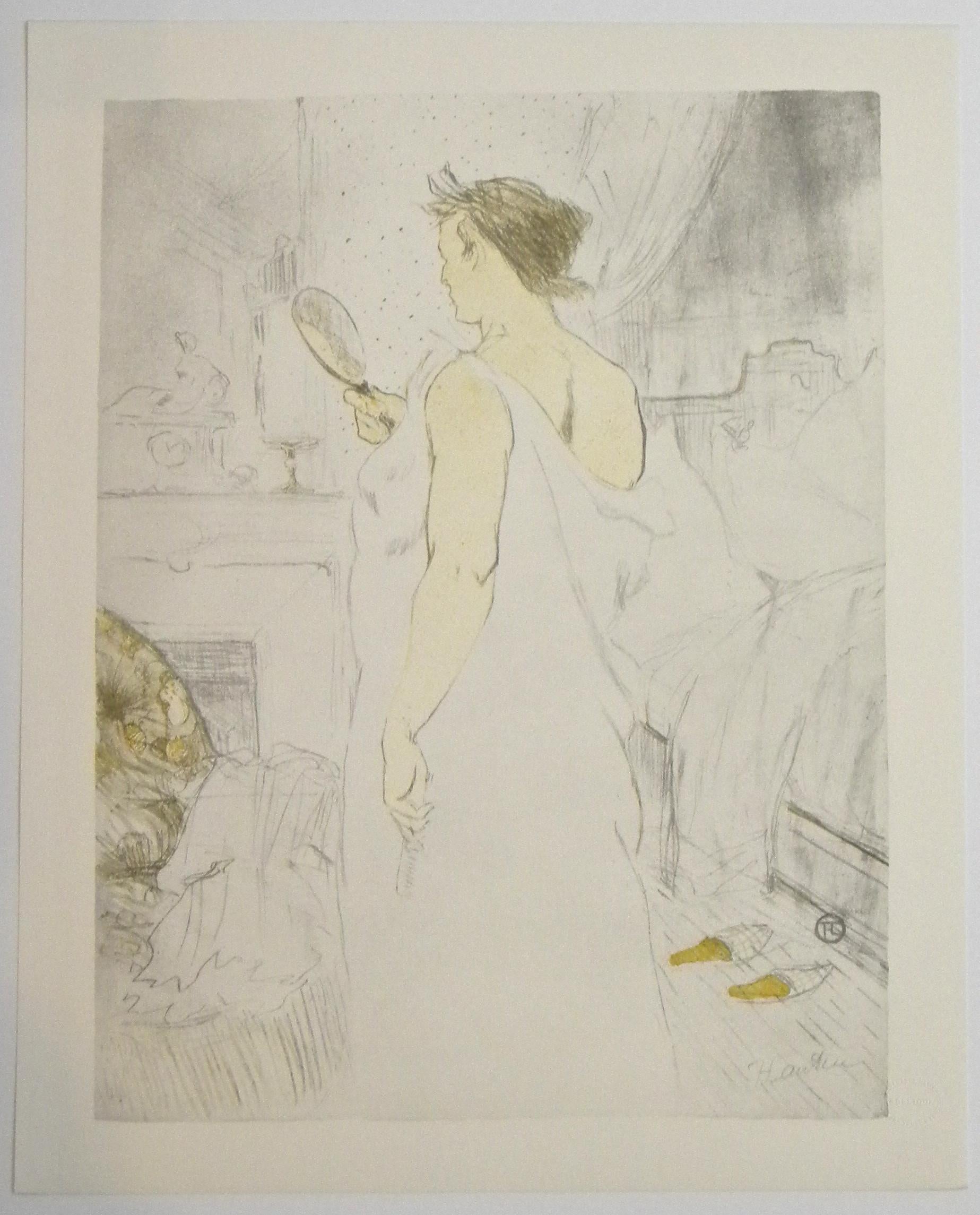 "Devant la glace" lithograph - Print by (After) Henri Toulouse Lautrec