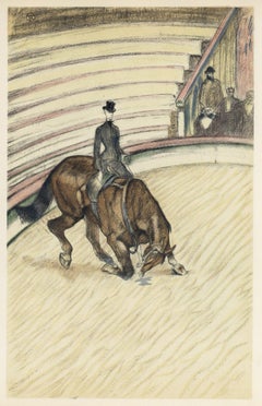 "Ecuyere de haute ecole" lithograph