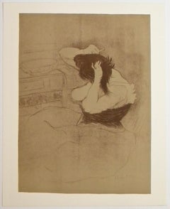 "Femme se peignant" lithograph