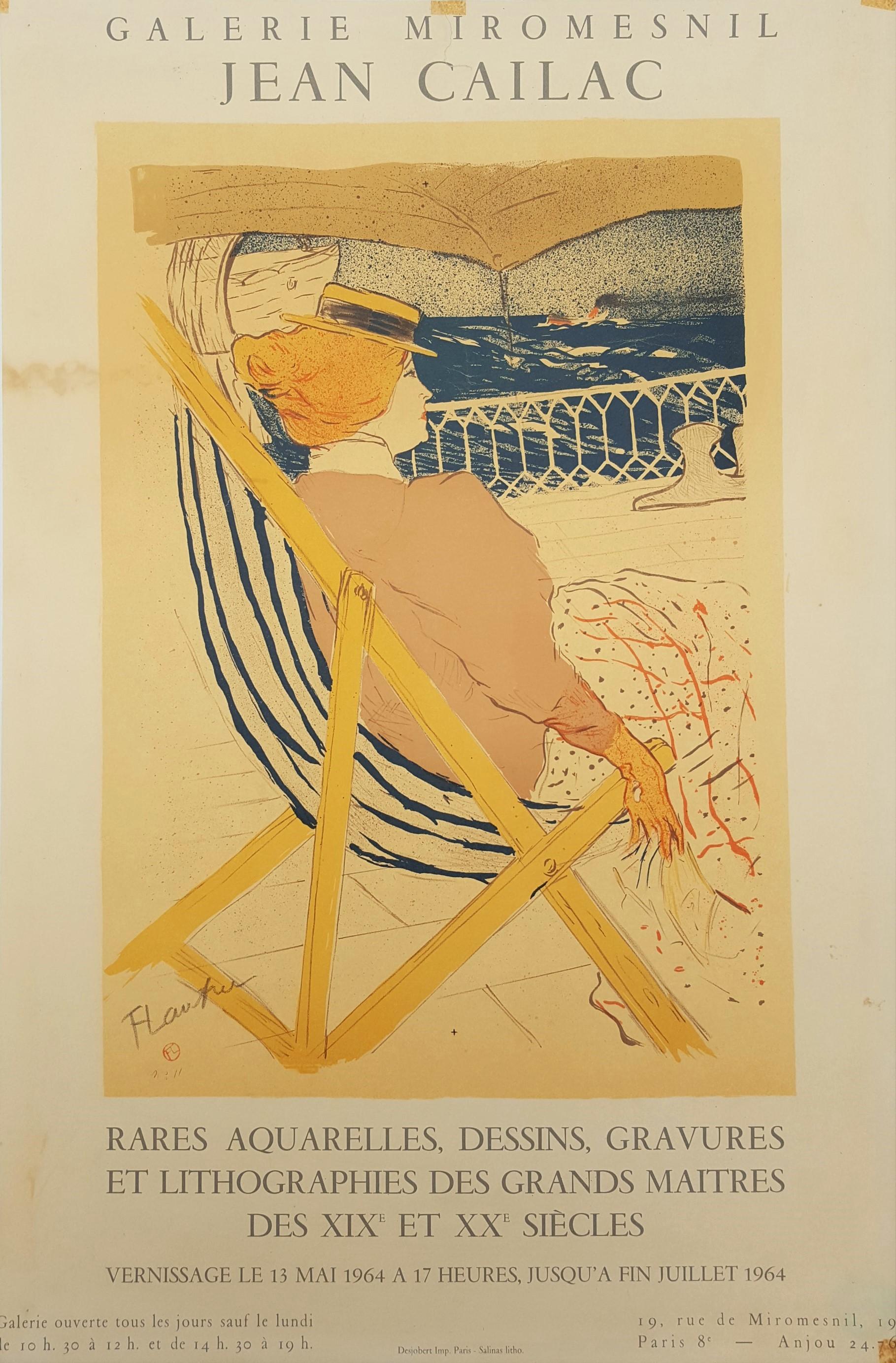(After) Henri Toulouse Lautrec Figurative Print - Galerie Miromesnil Jean Cailac (Promenade en Yacht)