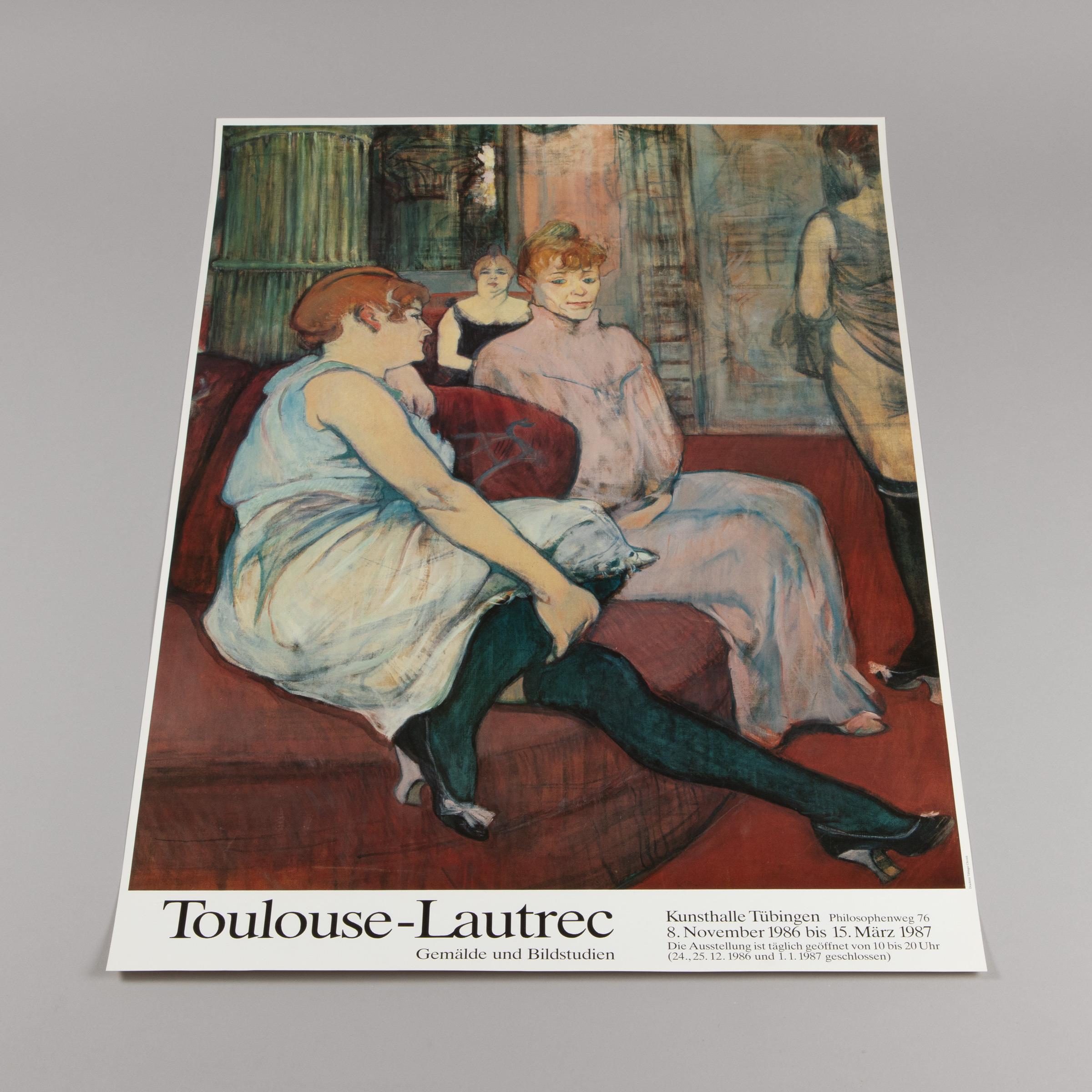 Henri Tououse-Lautrec: Original Exhibition Poster from 1987, Kunsthalle Tübingen - Post-Impressionist Print by (After) Henri Toulouse Lautrec