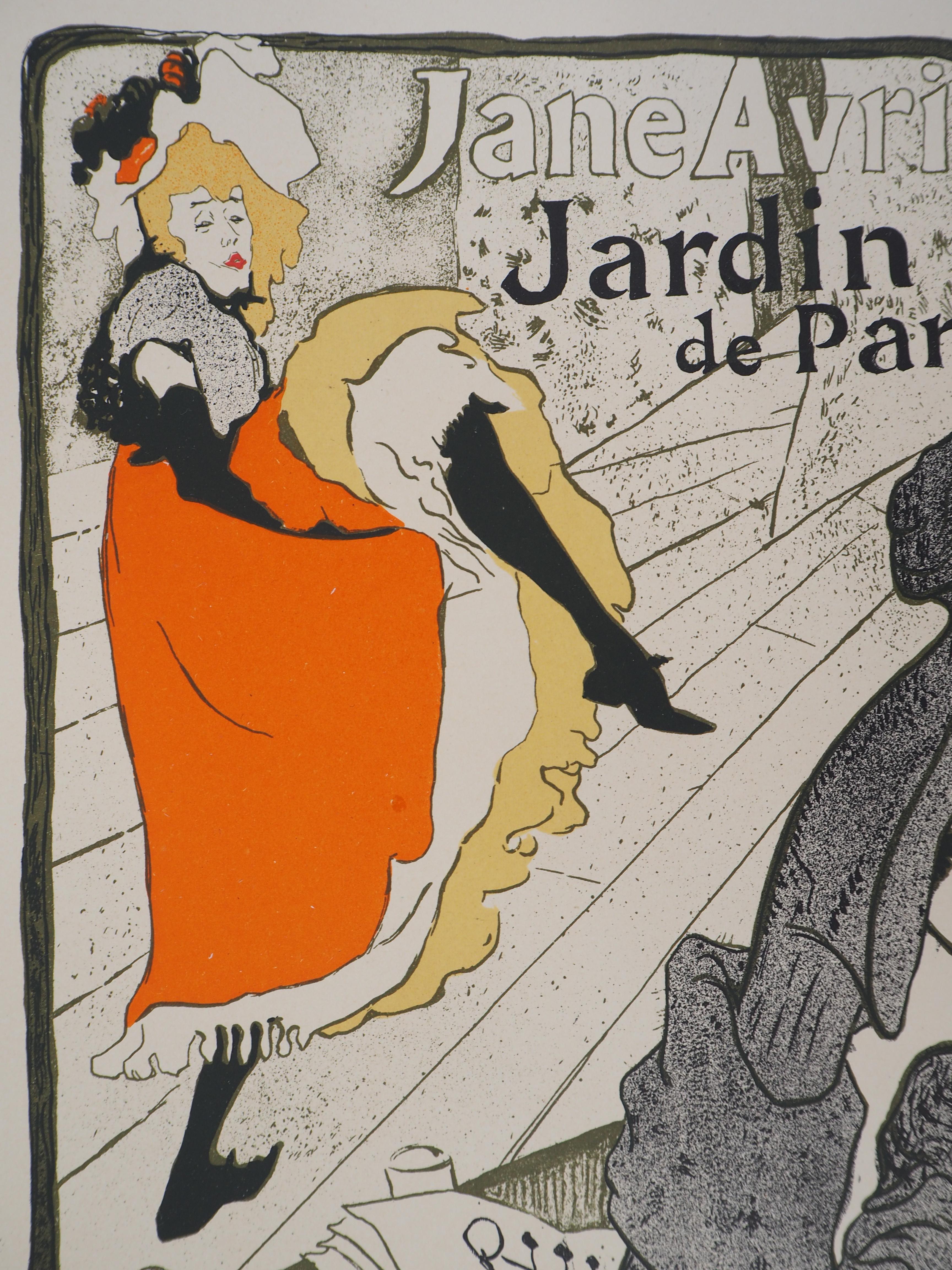 Jane Avril (Jardin de Paris) - Lithograph (Les Maîtres de l'Affiche), 1897 - Brown Figurative Print by (After) Henri Toulouse Lautrec