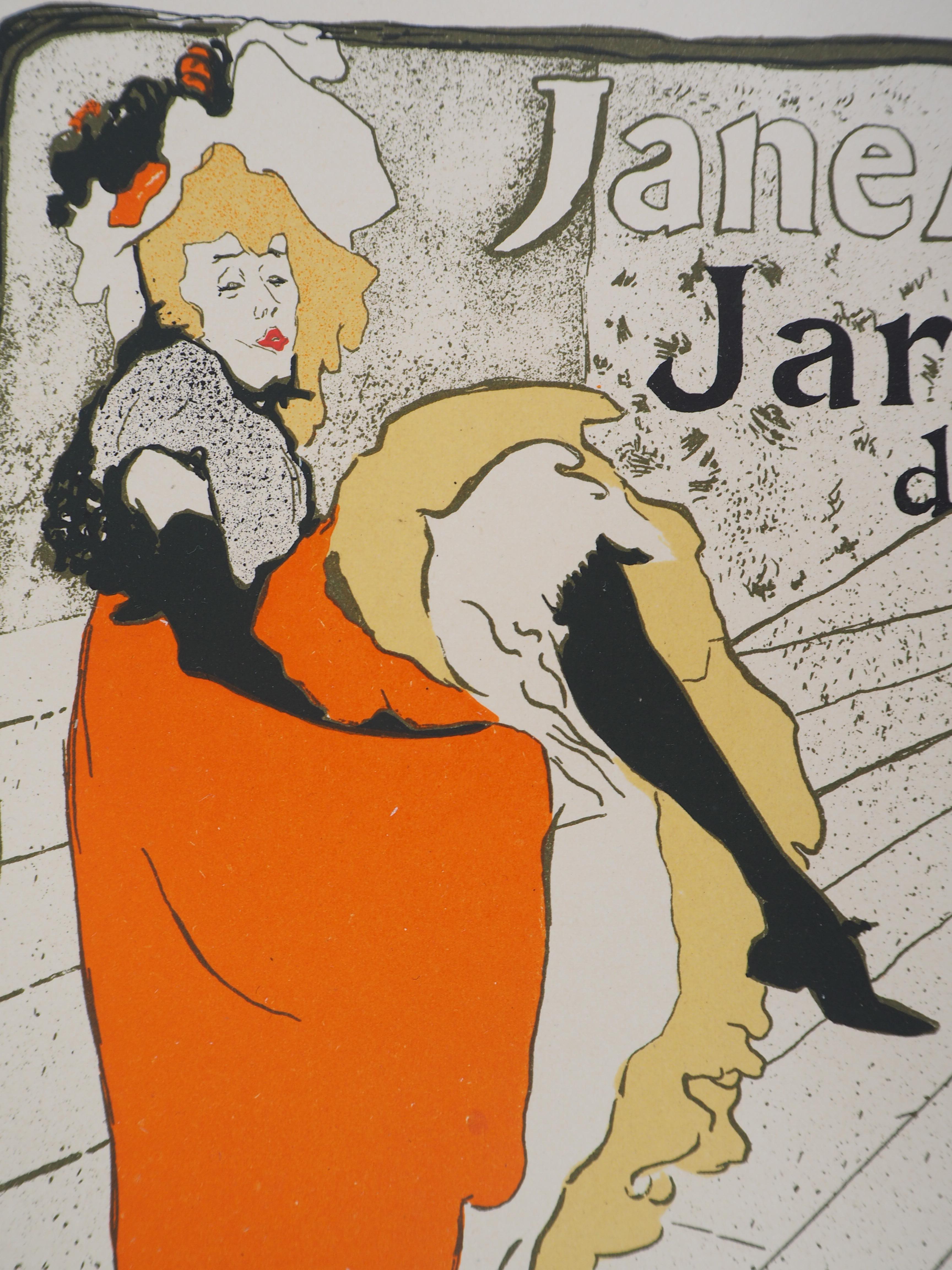 Jane Avril (Jardin de Paris) - Lithograph (Les Maîtres de l'Affiche), 1897 - Brown Figurative Print by (After) Henri Toulouse Lautrec