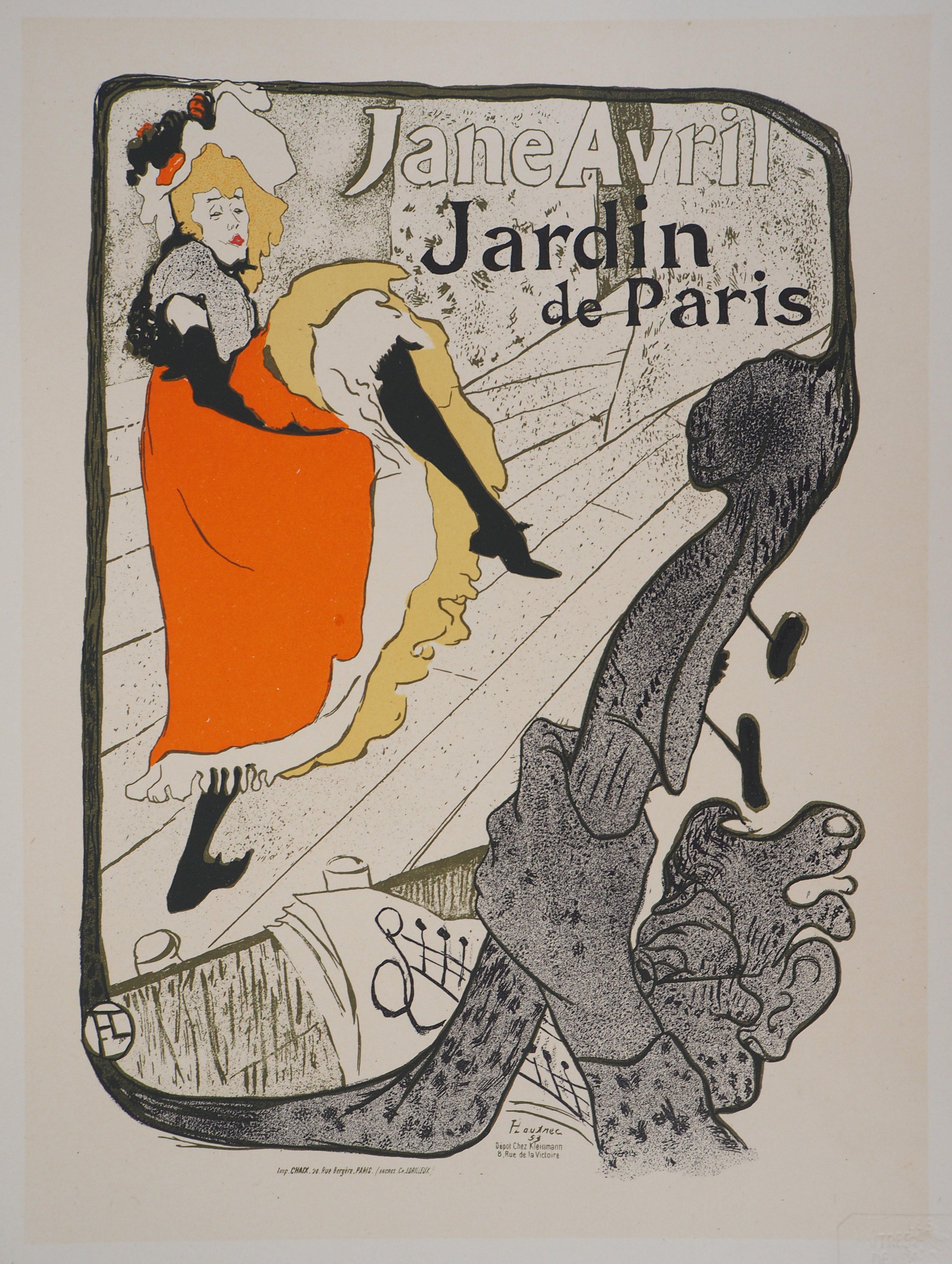(After) Henri Toulouse Lautrec Figurative Print - Jane Avril (Jardin de Paris) - Lithograph (Les Maîtres de l'Affiche), 1897