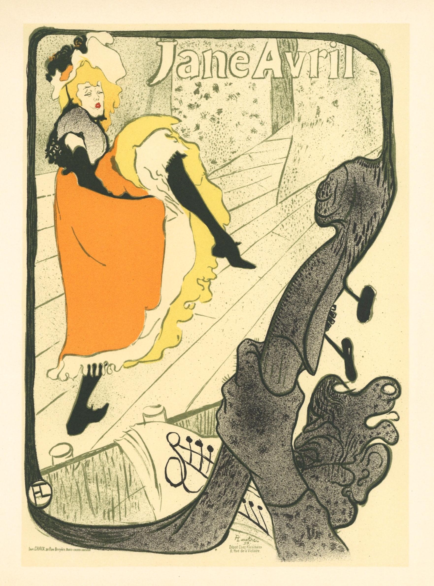 "Jane Avril" lithograph poster - Print by (After) Henri Toulouse Lautrec