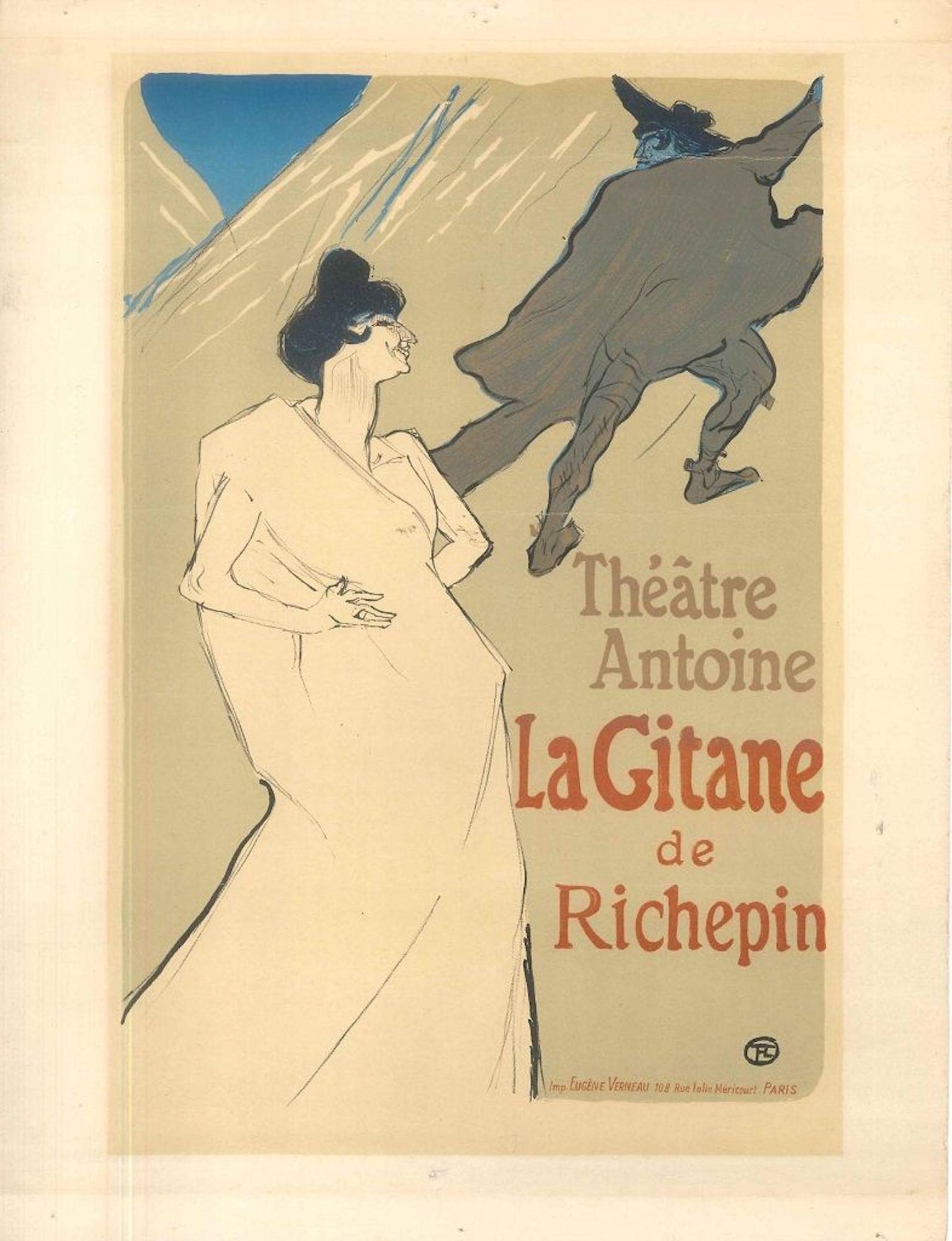 (After) Henri Toulouse Lautrec Figurative Print - La Gitane de Richepin - Litho After H. de Toulouse-Lautrec