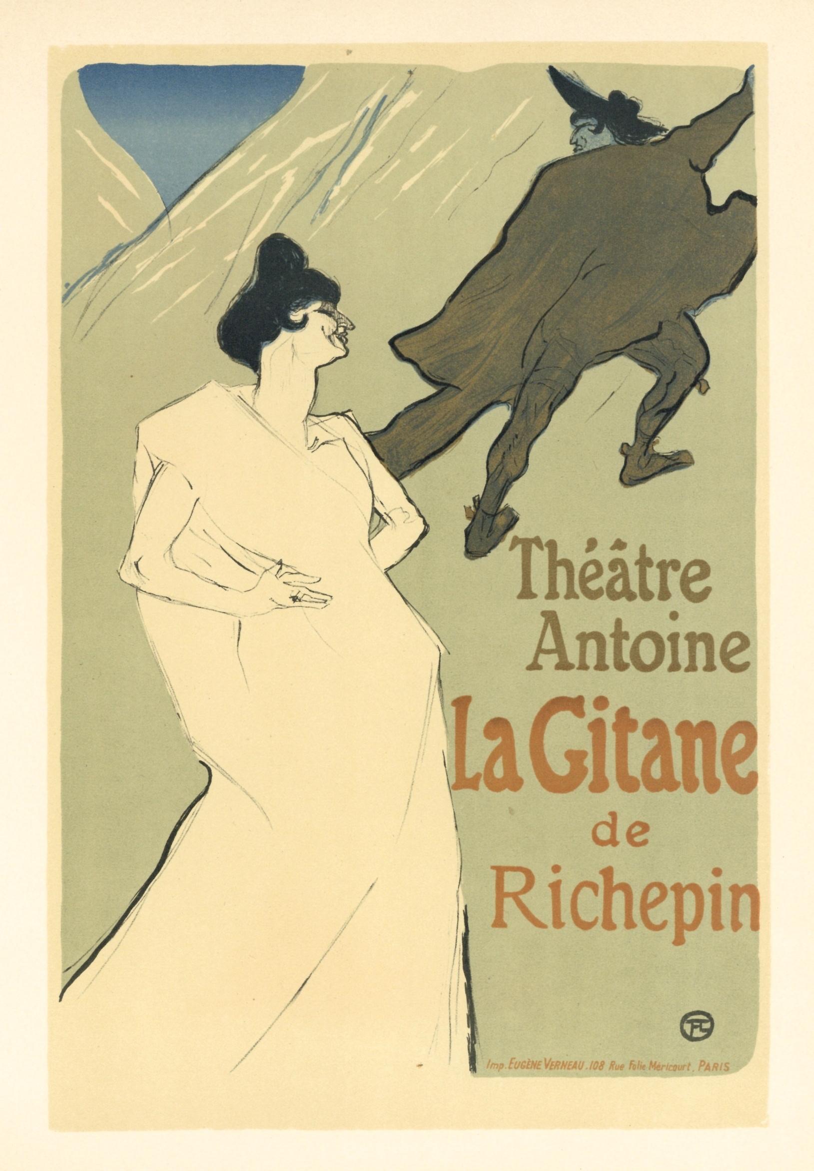 "La Gitane" lithograph poster - Print by (After) Henri Toulouse Lautrec