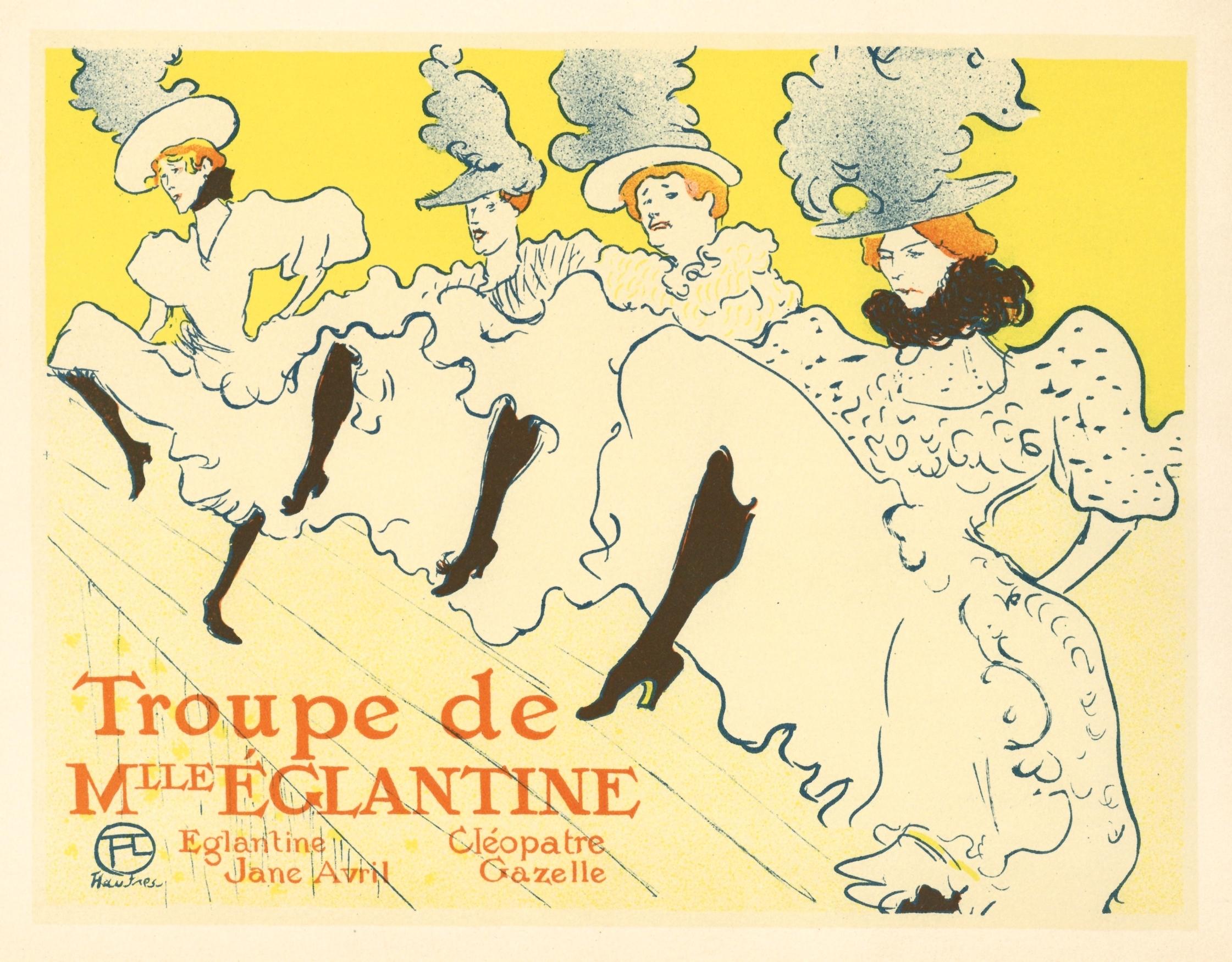 "La Troupe de Mademoiselle Eglantine" lithograph poster - Print by (After) Henri Toulouse Lautrec