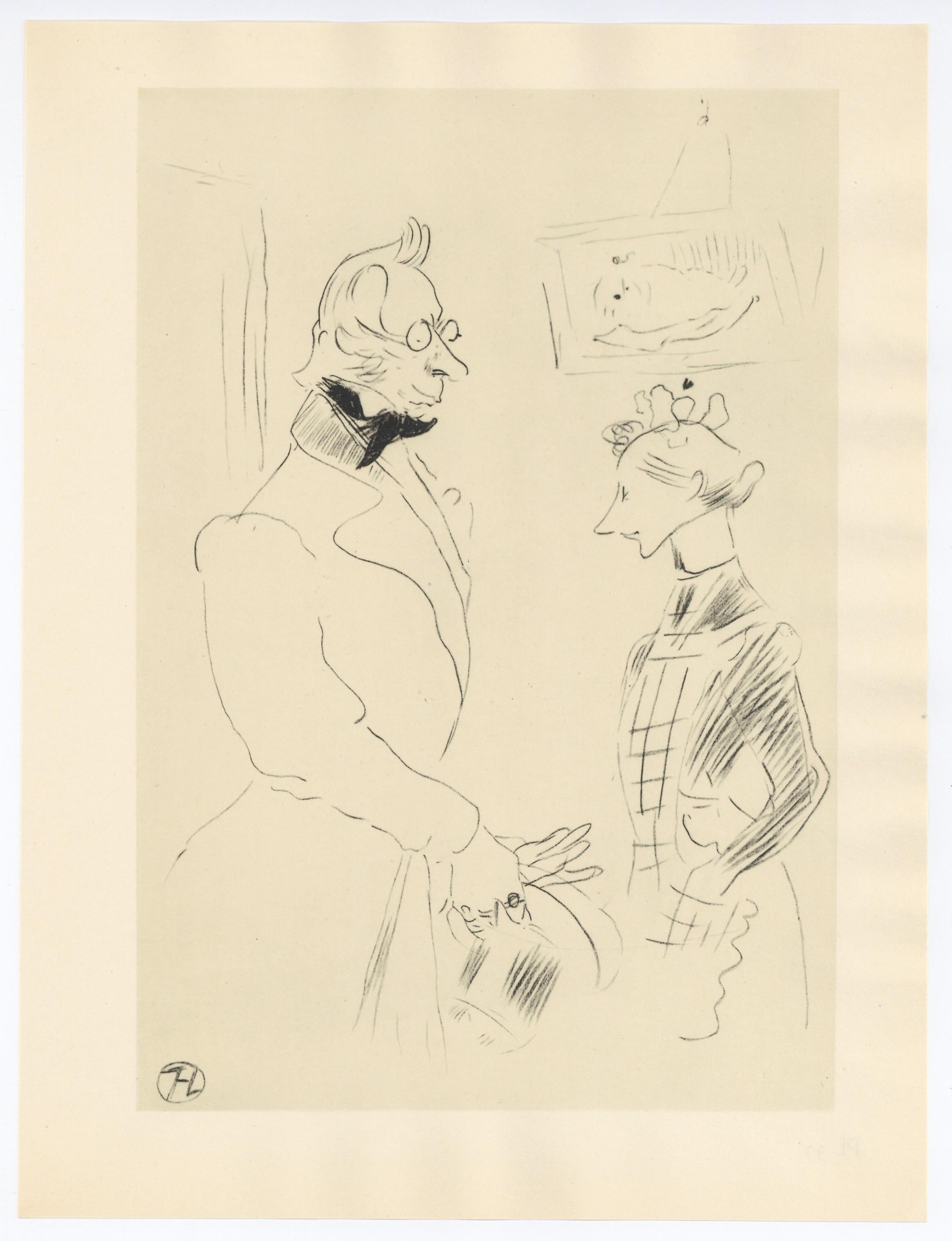 "La visita del medico" litografia - Print di (After) Henri Toulouse Lautrec