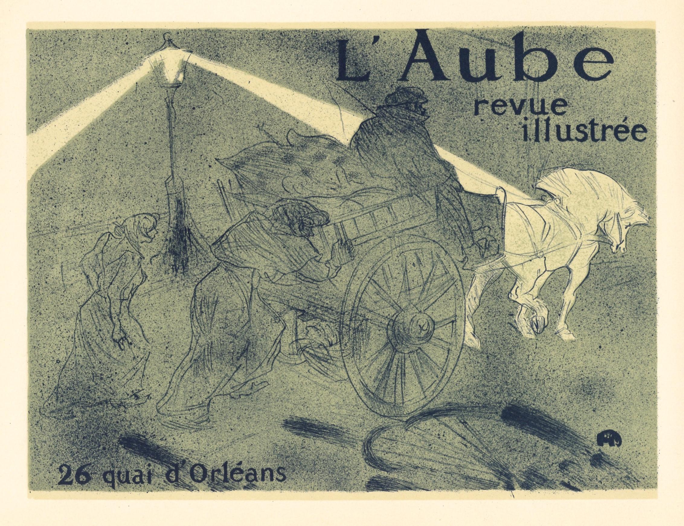 "Poster litografico "L'Aube - Print di (After) Henri Toulouse Lautrec