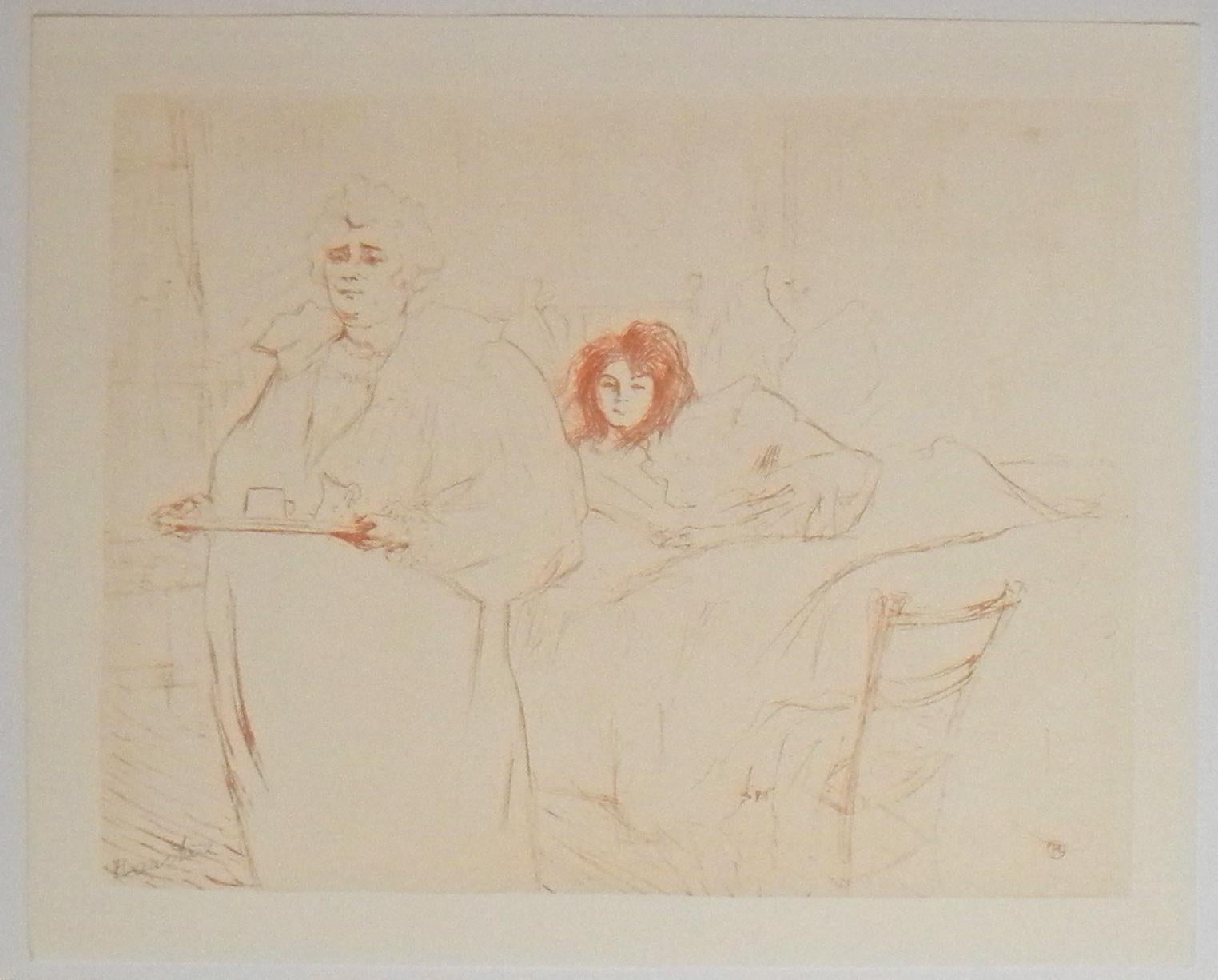 "Le dejeuner du matin" lithograph - Print by (After) Henri Toulouse Lautrec