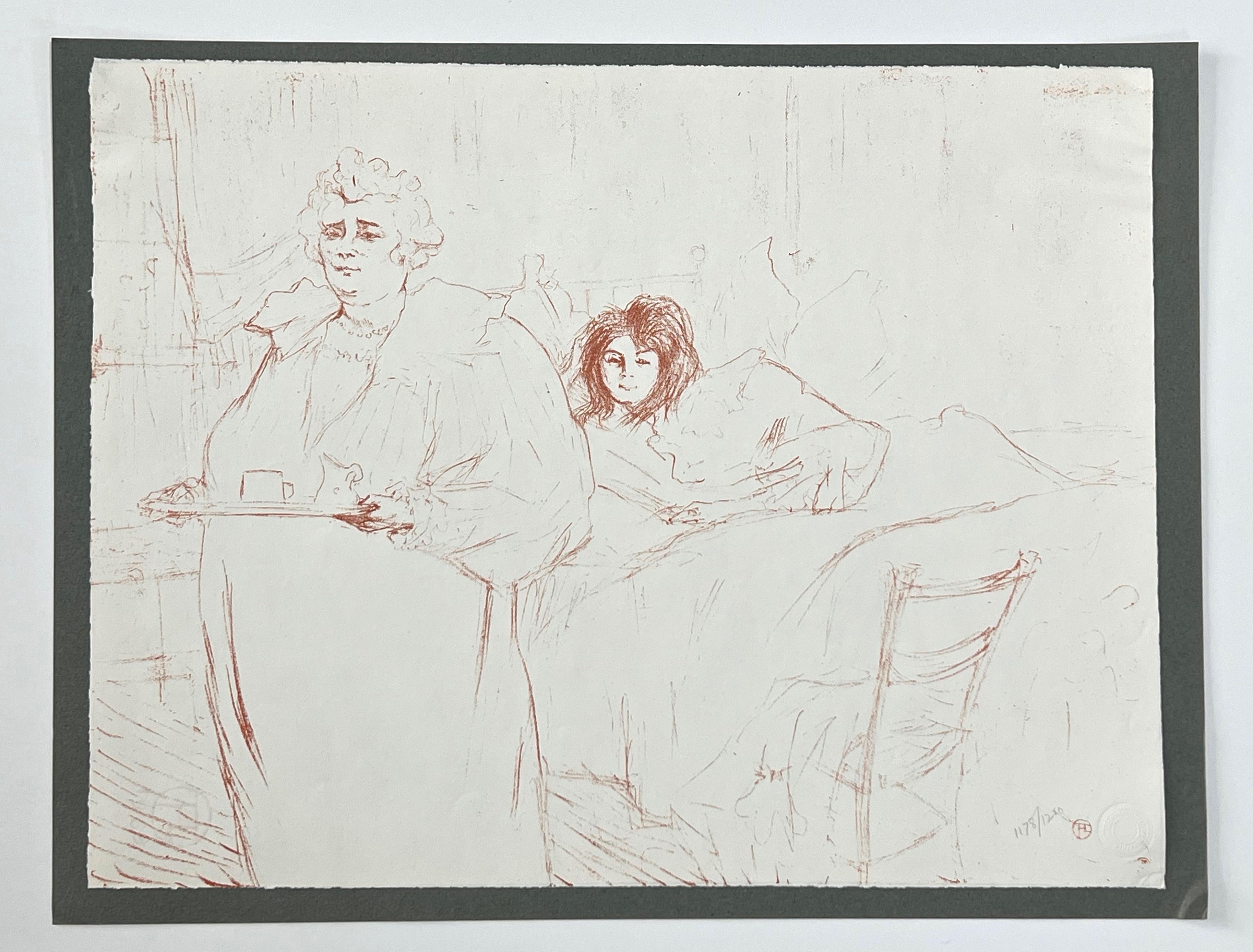 "Le dejeuner du matin" lithograph - Print by (After) Henri Toulouse Lautrec