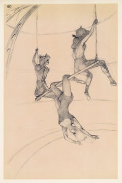 Vintage "Le trapeze volant" lithograph 