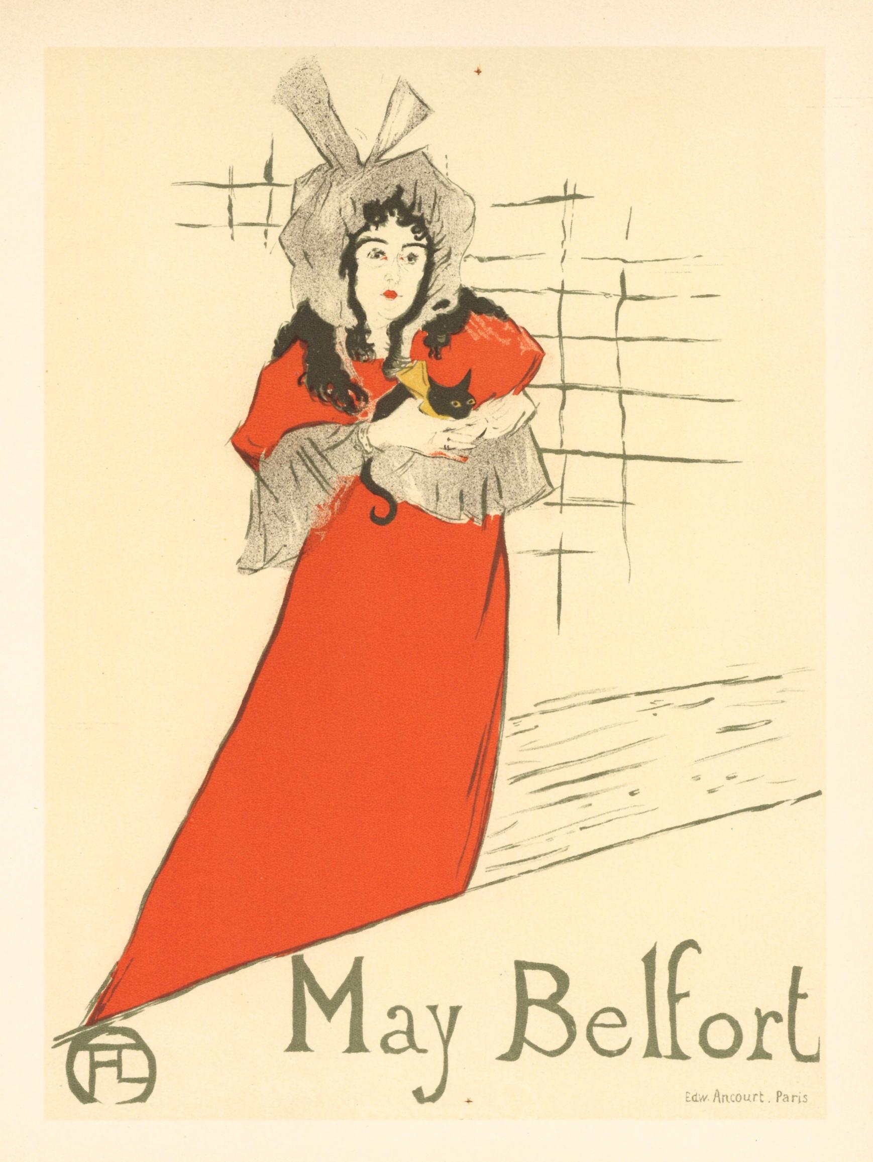 "May Belfort" lithograph poster - Print by (After) Henri Toulouse Lautrec