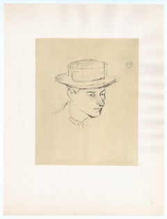 "Monsieur Bougle en canotier" lithograph