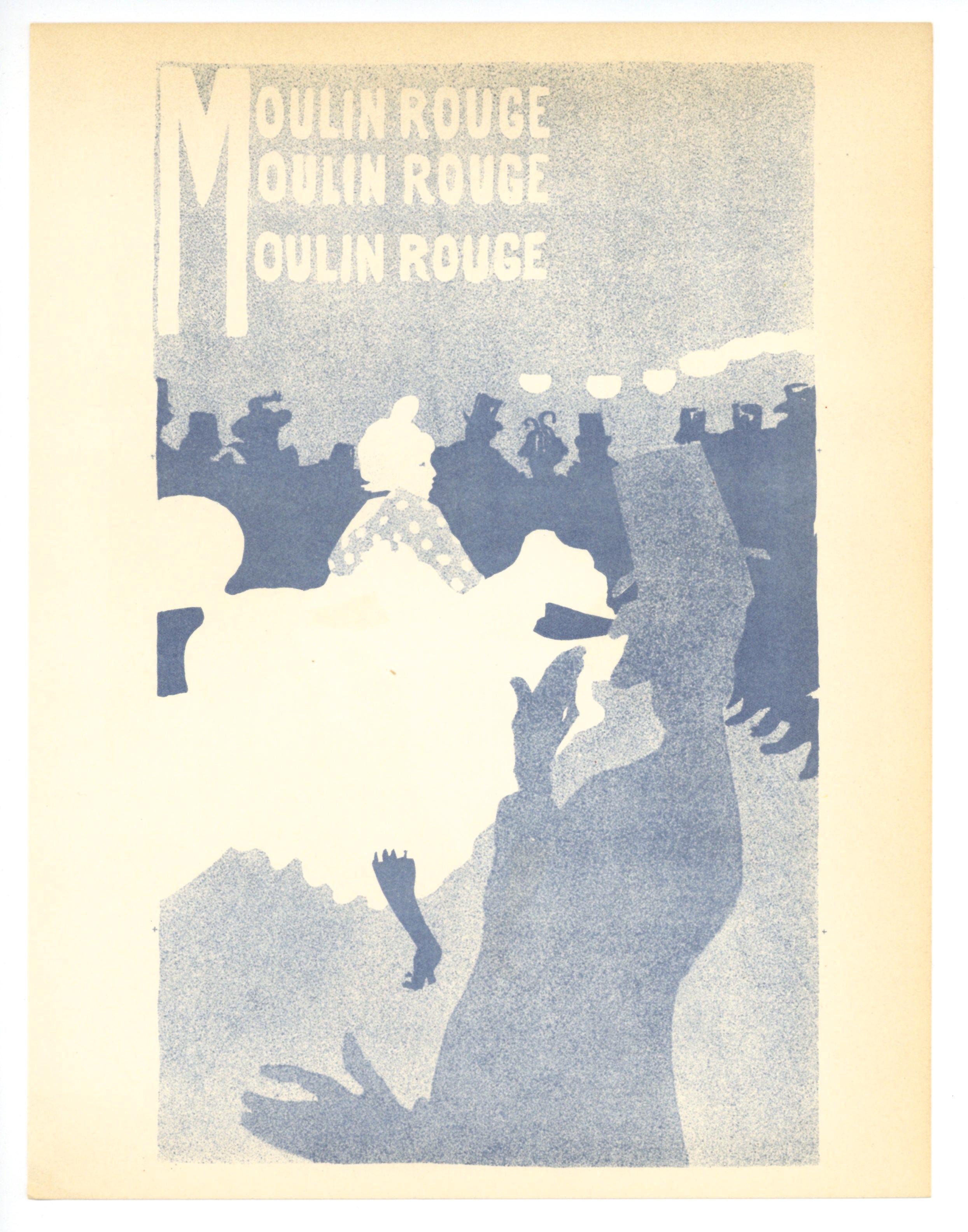 Medium: Lithographie (nach dem Plakat). Diese 1950 in Paris bei Mourlot Freres gedruckte Farblithografie gibt das Originalplakat von Toulouse-Lautrec in einem kleineren Format originalgetreu wieder. Blattgröße (je): 12 1/2 x 9 3/4 Zoll (320 x 247