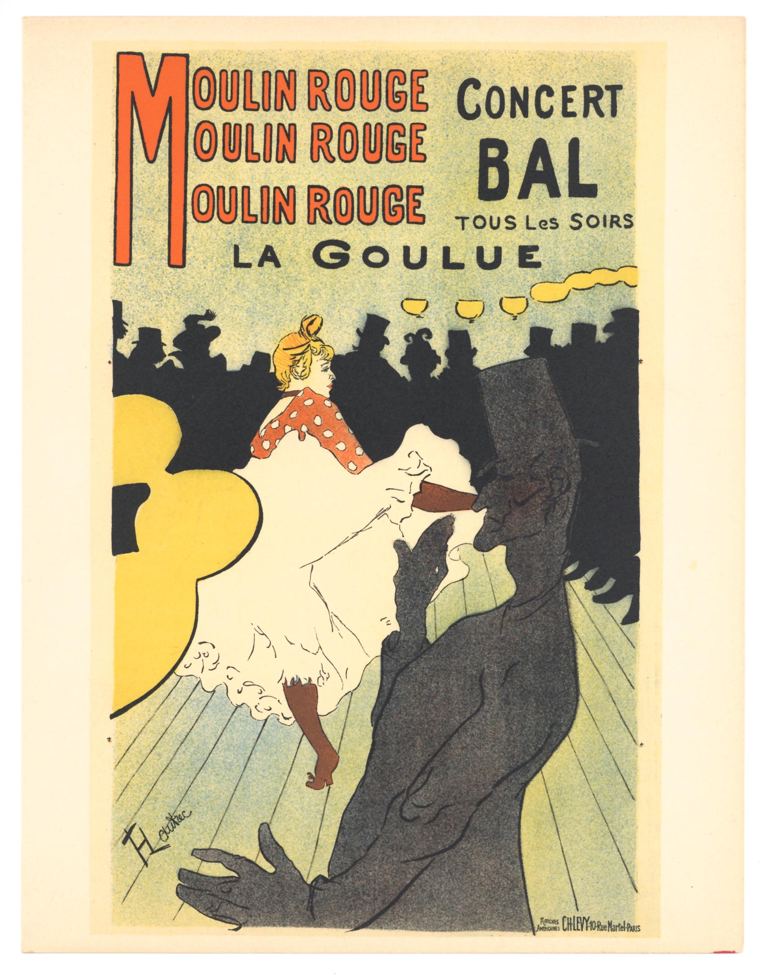 „Moulin Rouge – La Goulue“ sowie Farbdekompositionen – Lithographieplakat – Print von (After) Henri Toulouse Lautrec