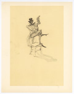 "Negre jouant du banjo" lithograph
