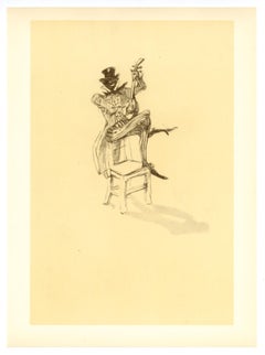 "Negre jouant du banjo" lithograph