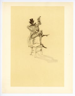 "Negre jouant du banjo" litografía