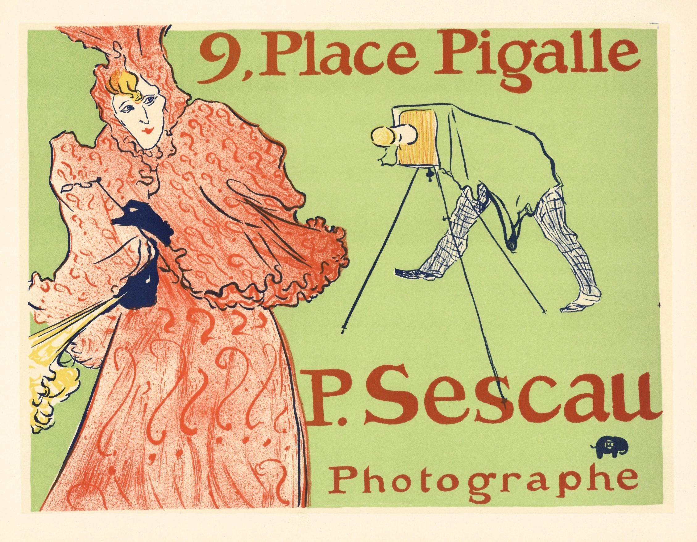 "Sescau Photographe" lithograph poster - Print by (After) Henri Toulouse Lautrec