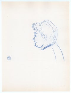 "Tête de femme de profil a gauche" lithograph
