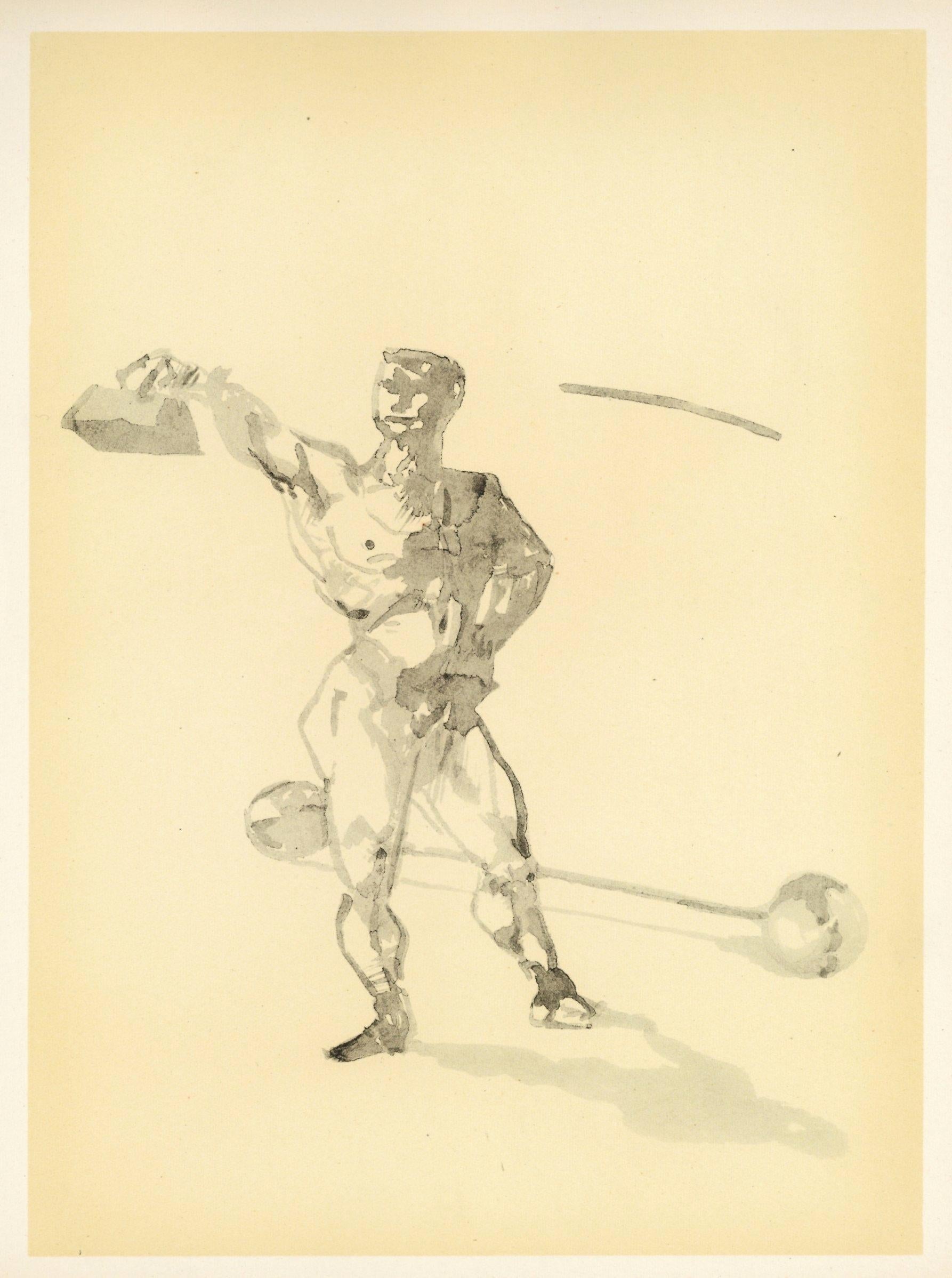 "Travail de poids" lithograph - Print by (After) Henri Toulouse Lautrec