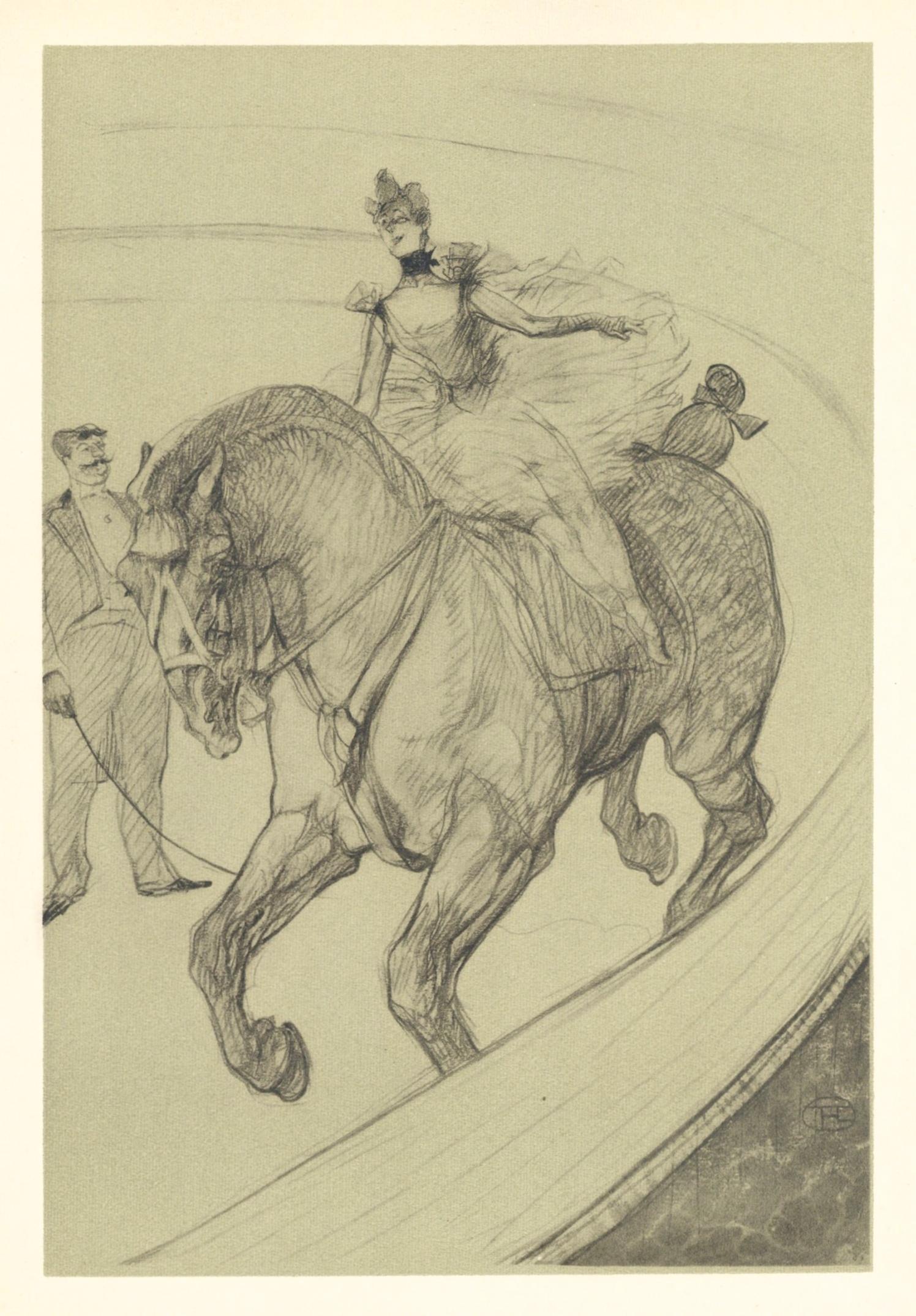 "Travail sans selle" lithograph - Print by (After) Henri Toulouse Lautrec
