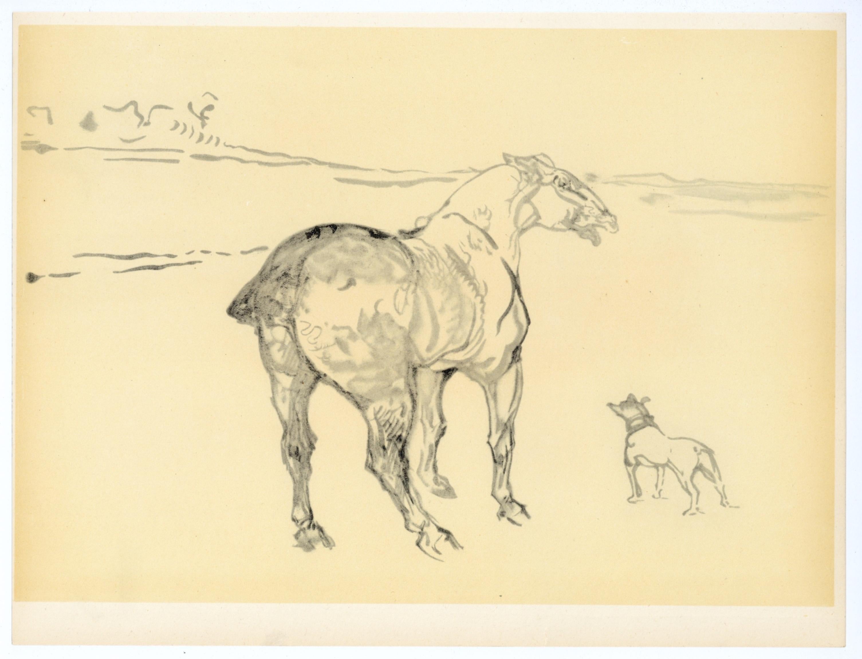 "Un Petit Cob et un Fox-Terrier" lithograph - Print by (After) Henri Toulouse Lautrec