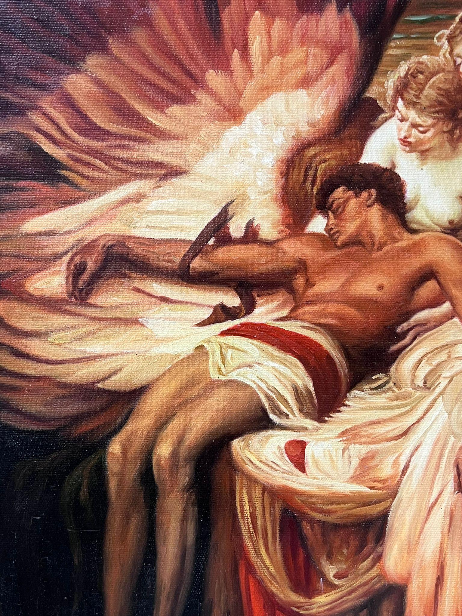 The Lament of Icarus Large Signed Oil Painting on Canvas Mythological Nudes For Sale 6