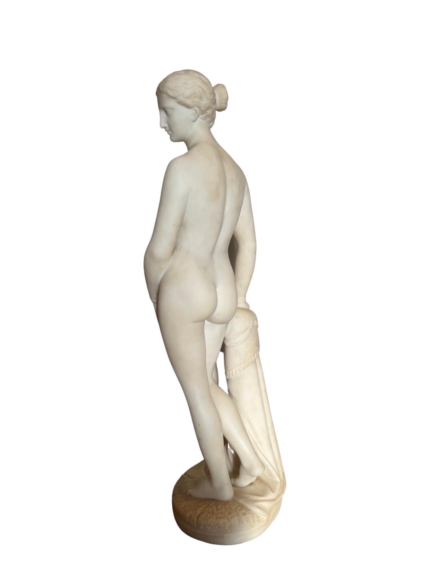 D'après Hiram Powers, sculpture en marbre Grand Tour du esclave grec en vente 5