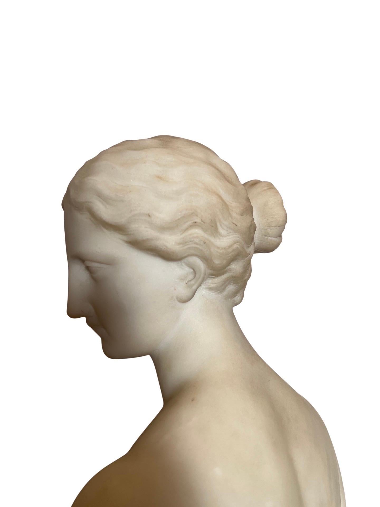 D'après Hiram Powers, sculpture en marbre Grand Tour du esclave grec en vente 7
