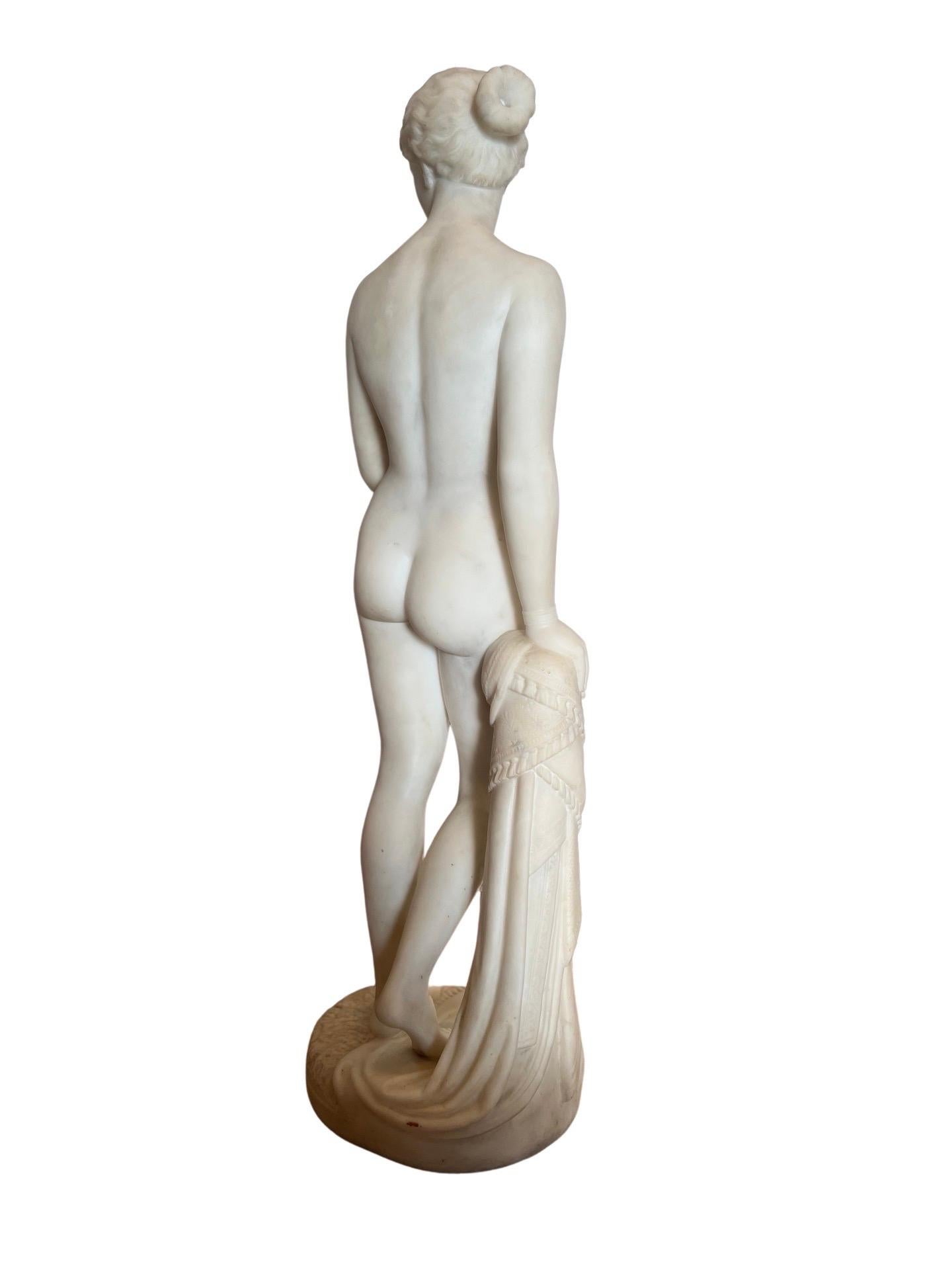 D'après Hiram Powers, sculpture en marbre Grand Tour du esclave grec en vente 10