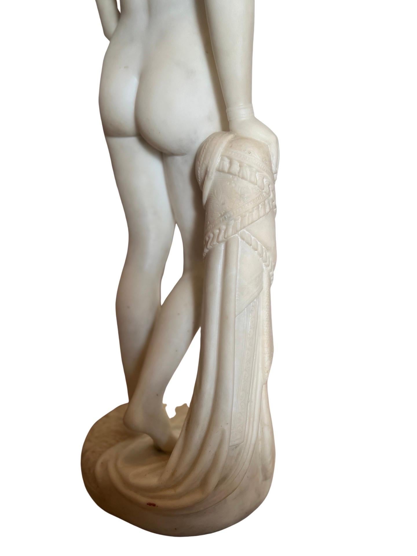 D'après Hiram Powers, sculpture en marbre Grand Tour du esclave grec en vente 11