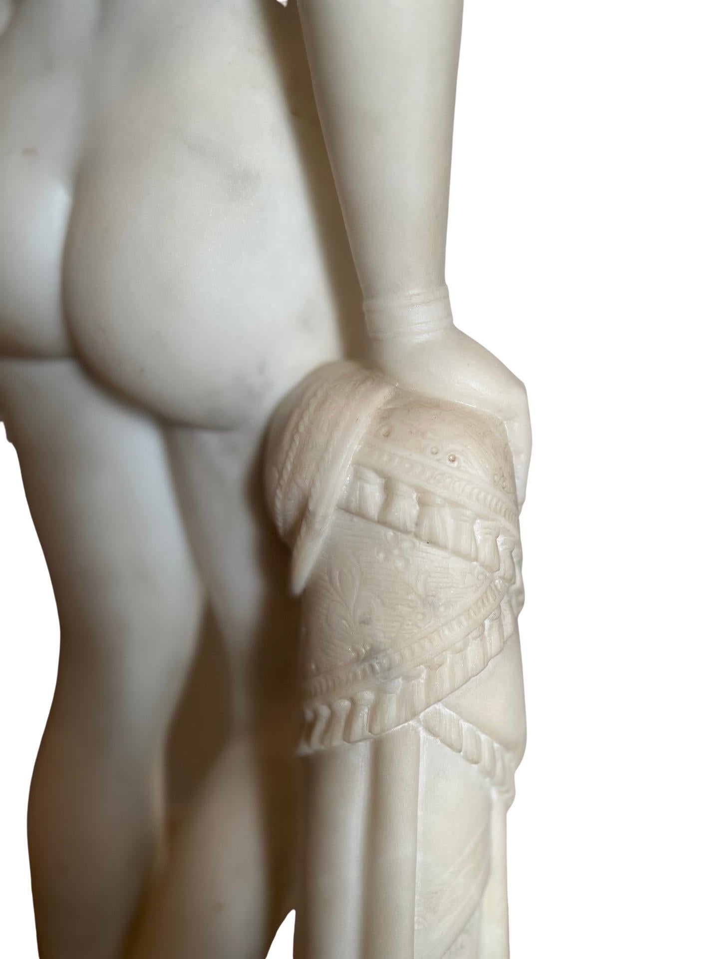 D'après Hiram Powers, sculpture en marbre Grand Tour du esclave grec en vente 12