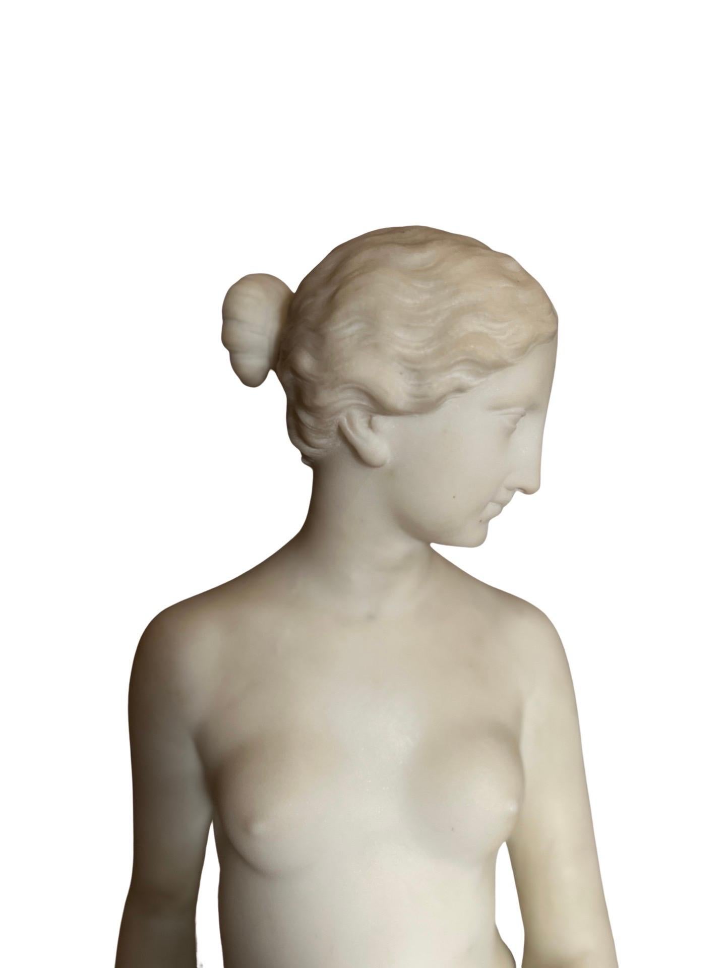 Américain D'après Hiram Powers, sculpture en marbre Grand Tour du esclave grec en vente