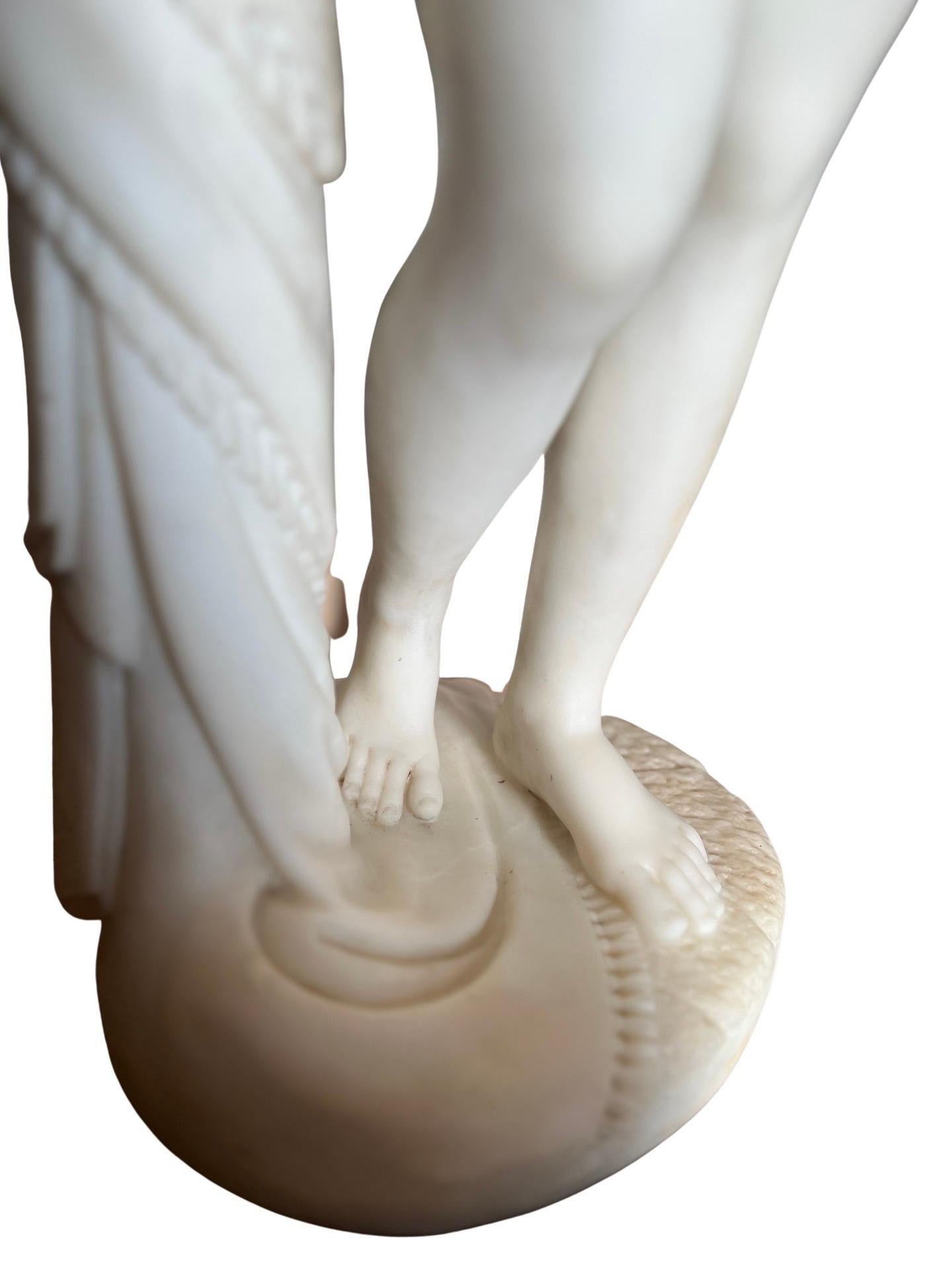 XIXe siècle D'après Hiram Powers, sculpture en marbre Grand Tour du esclave grec en vente