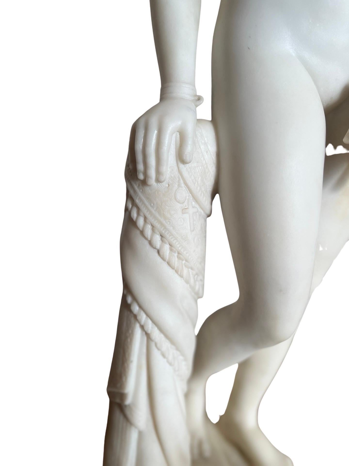 D'après Hiram Powers, sculpture en marbre Grand Tour du esclave grec en vente 1