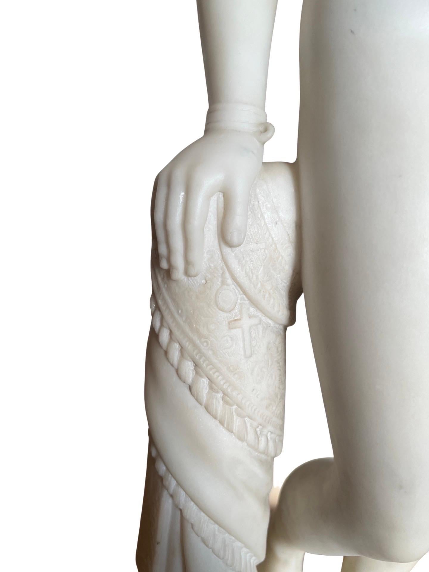 D'après Hiram Powers, sculpture en marbre Grand Tour du esclave grec en vente 2