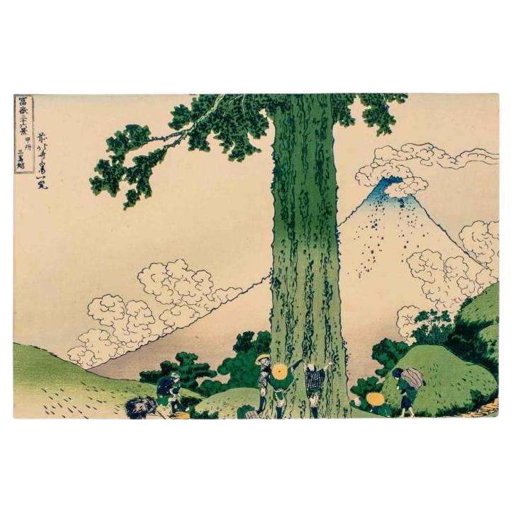 Nach Hokusai „Mishima Pass..." Holzschnitt im Angebot