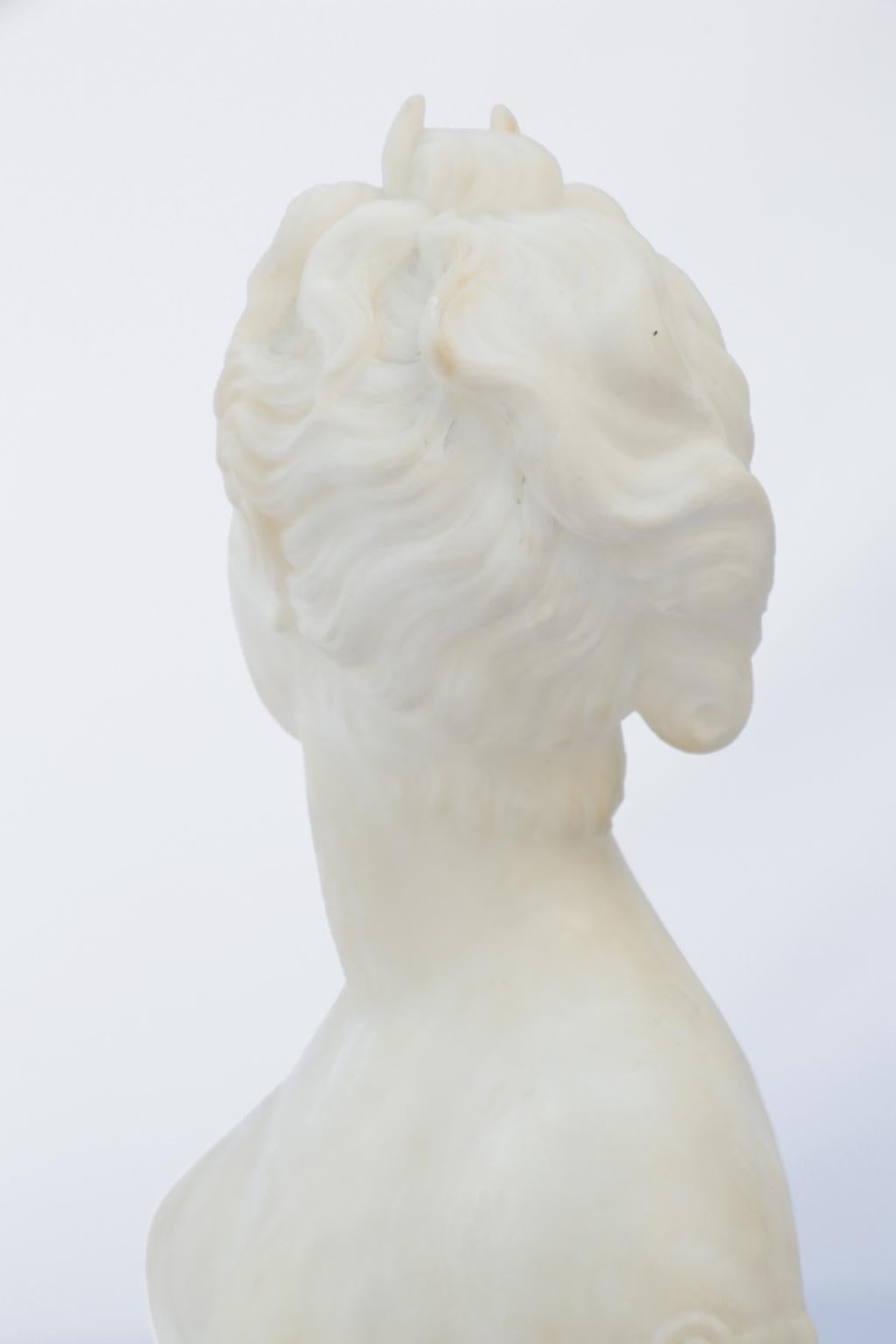 After Houdon, Alabaster Bust of Diana 1
