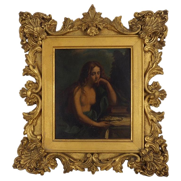 After Il Guercino, The Penitent Mary Magdalene, Frame by Garbanati, 18th Century