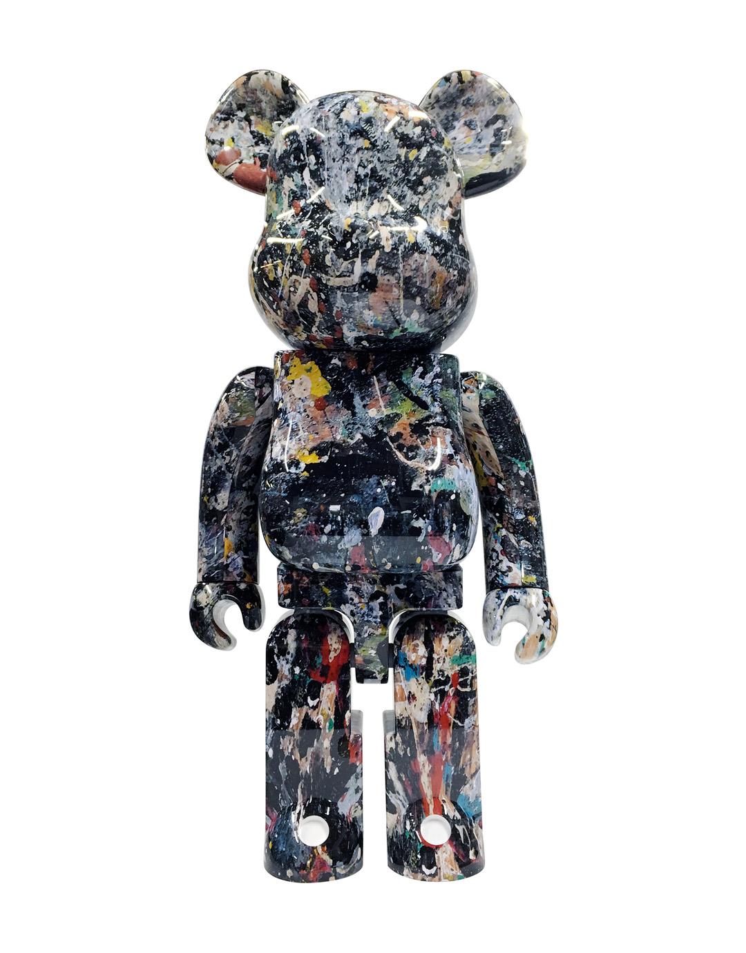 (after) Jackson Pollock  Figurative Sculpture - Jackson Pollock Bearbrick 1000% figure (Jackson Pollock BE@RICK)