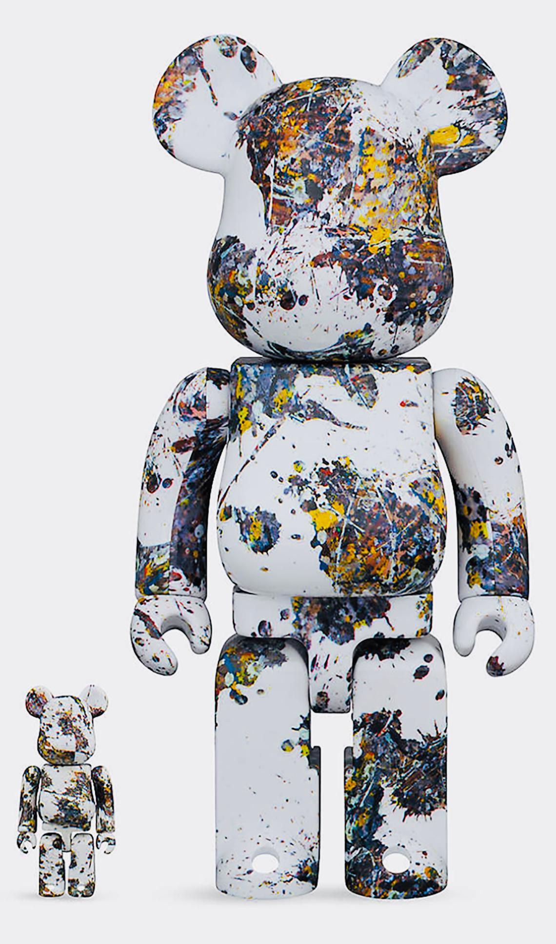 (after) Jackson Pollock  Abstract Sculpture - Jackson Pollock Bearbrick 400% figure (Jackson Pollock BE@RBRICK)