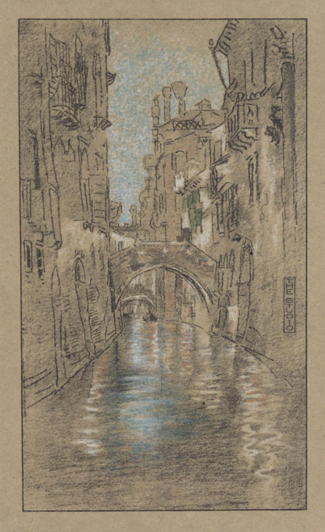 „Ein venezianischer Kanal“ Lithographie 1905
