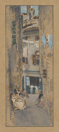 Lithographie „Perlenständer, Venedig“ von 1905