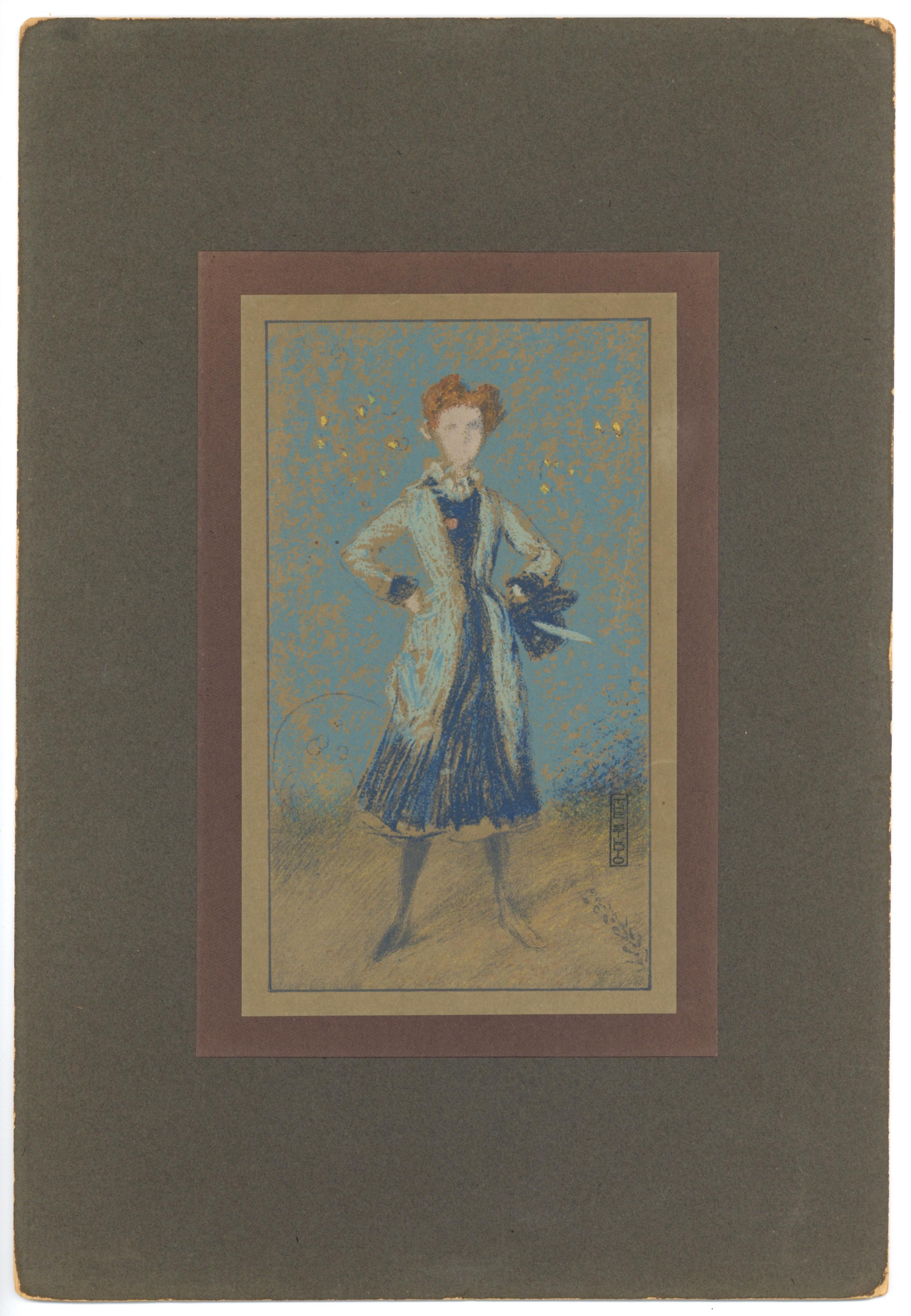 Medium: Lithographie (nach dem Pastell). Die Lithografie wurde von Whistlers Freund und Künstlerkollegen Thomas Way ausgeführt und 1905 in London von The Studio in einer seltenen Luxusmappe veröffentlicht. Die Lithographie ist auf glattem Velin