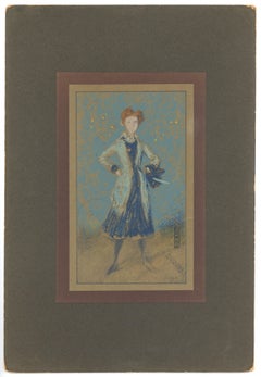 "The Blue Girl" lithograph 1905