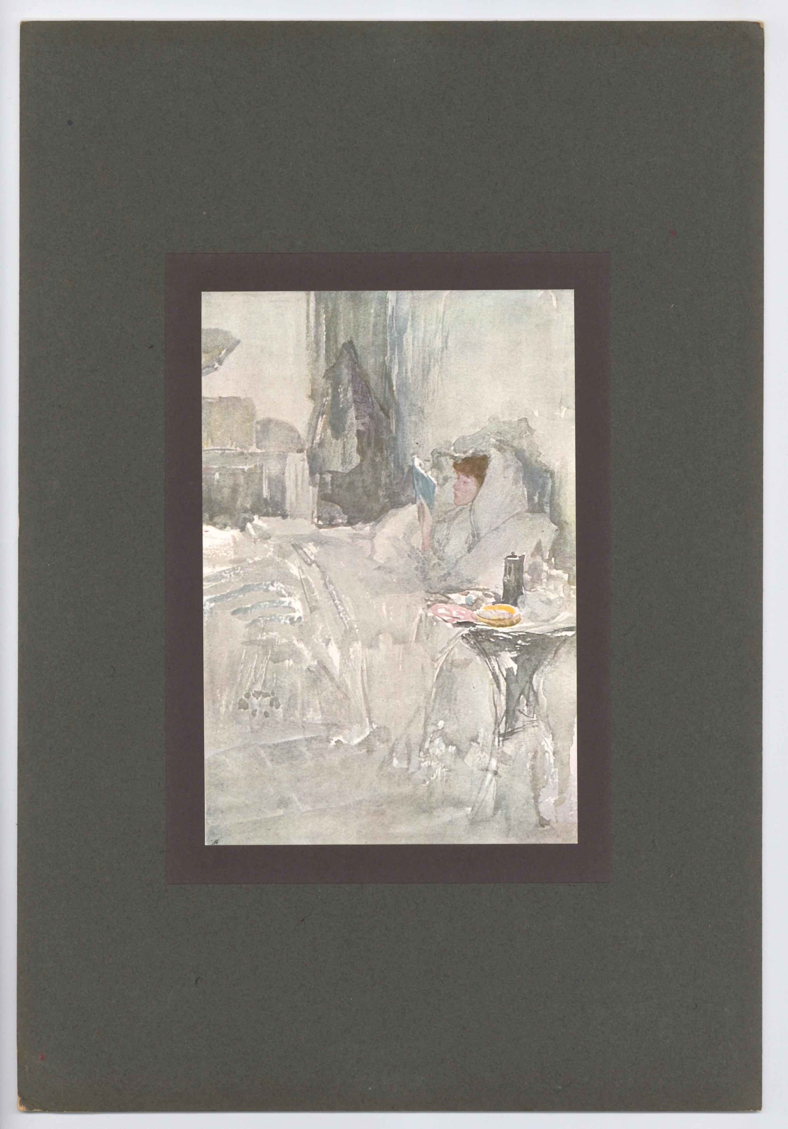 Medium: offset lithograph (after the watercolor). Published in London by The Studio in 1905 for a rare deluxe portfolio. Printed on smooth wove paper, the image measures 7 3/4 x 5 1/4 inches (200 x 135 mm). Not signed.

Condition: as originally