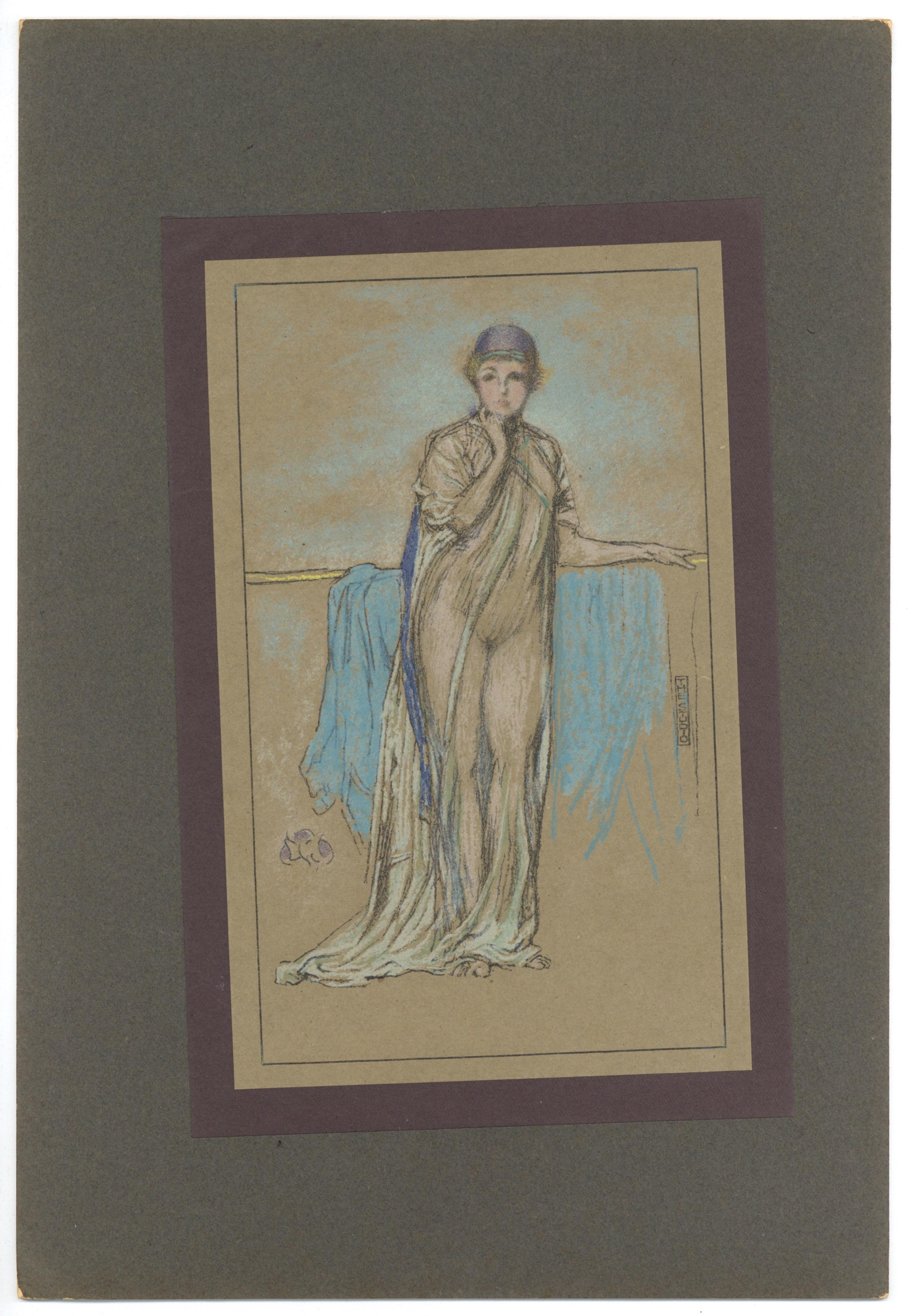 Medium: lithograph (after the pastel). The lithography was executed by Whistler's friend and fellow artist Thomas Way, and published in London by The Studio in 1905 for a rare deluxe portfolio. Printed on smooth wove paper, the lithograph measures